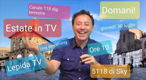 Paola Mascagni e Joan Ballber ospiti nello studio televisivo di Lepida, per il programma Estate in TV
