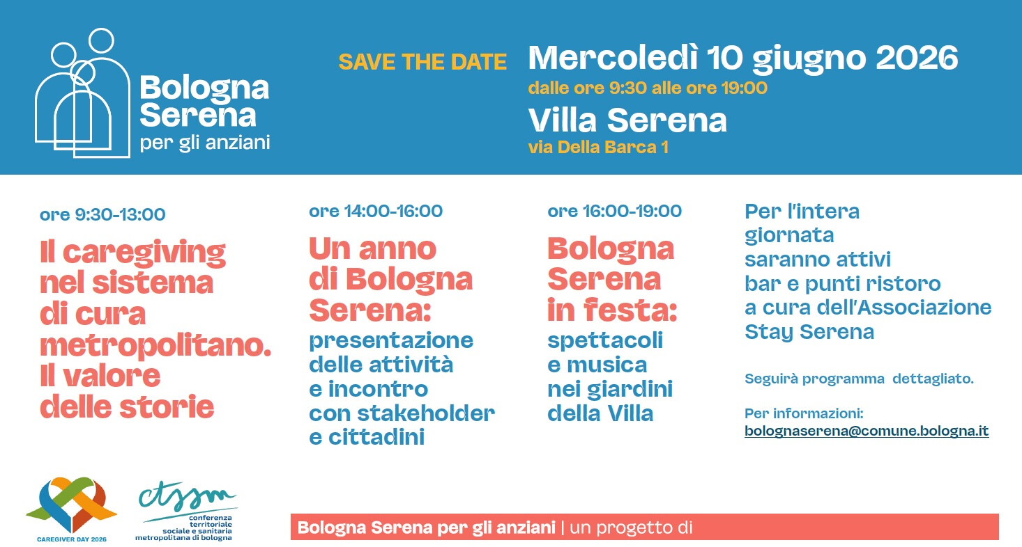 Bologna Serena per gli anziani: mercoledì 10 giugno l’iniziativa a Villa Serena