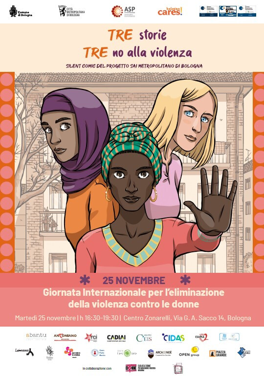 “Tre storie, tre no alla violenza”: il silent comic del SAI metropolitano per il 25 novembre 