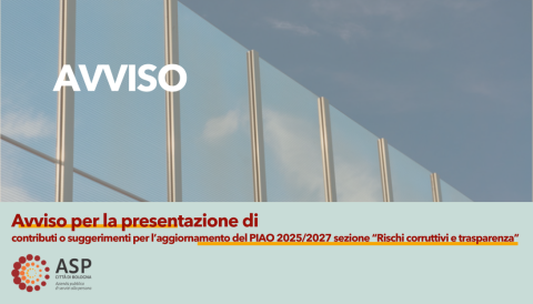 Avviso: proposte, integrazioni e osservazioni per l'aggiornamento del P.I.A.O. 2025/2027